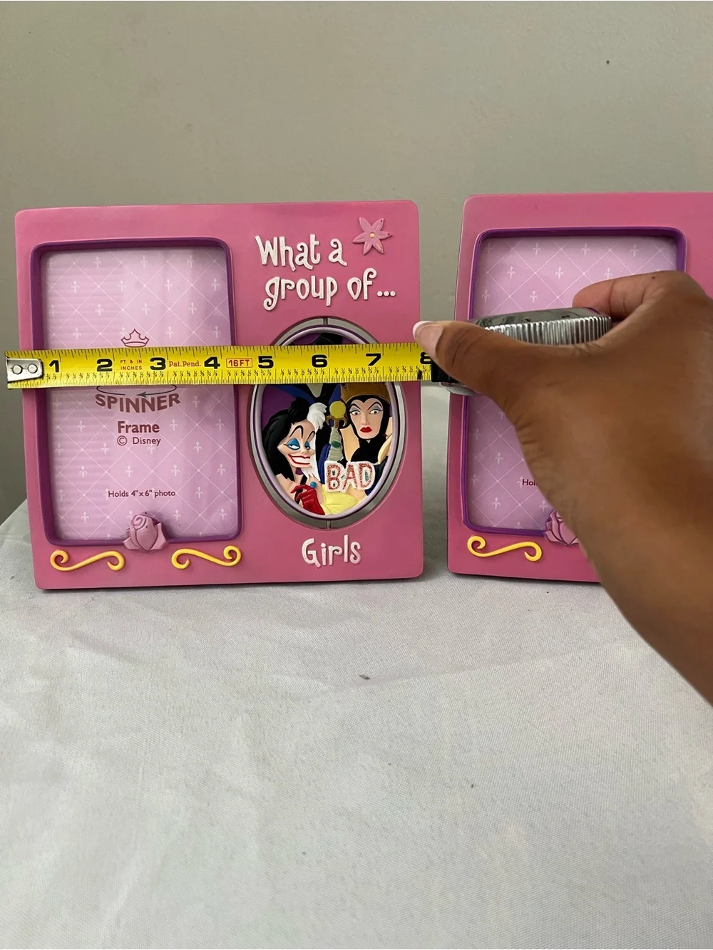 Disney Princess & Villains Spinner Photo Frame Set “Good Girls Bad Girls” Pink